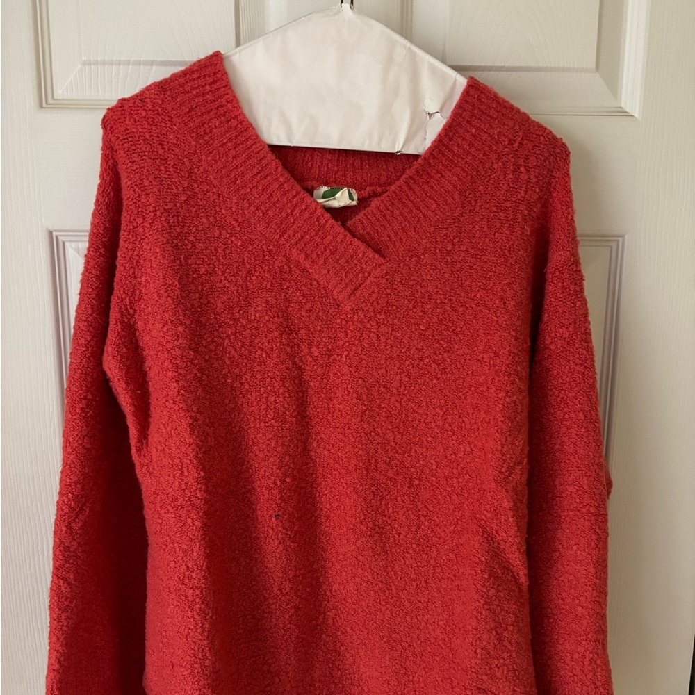 Pink V-neck boucle sweater by Anthropologie. Size Small.